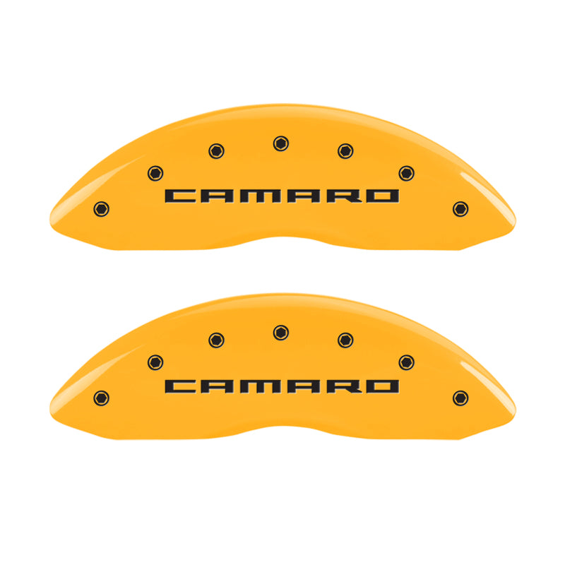MGP Yellow Brake Caliper Covers for 2010-2015 Chevrolet Camaro LS & LT - 14033SCA5YL