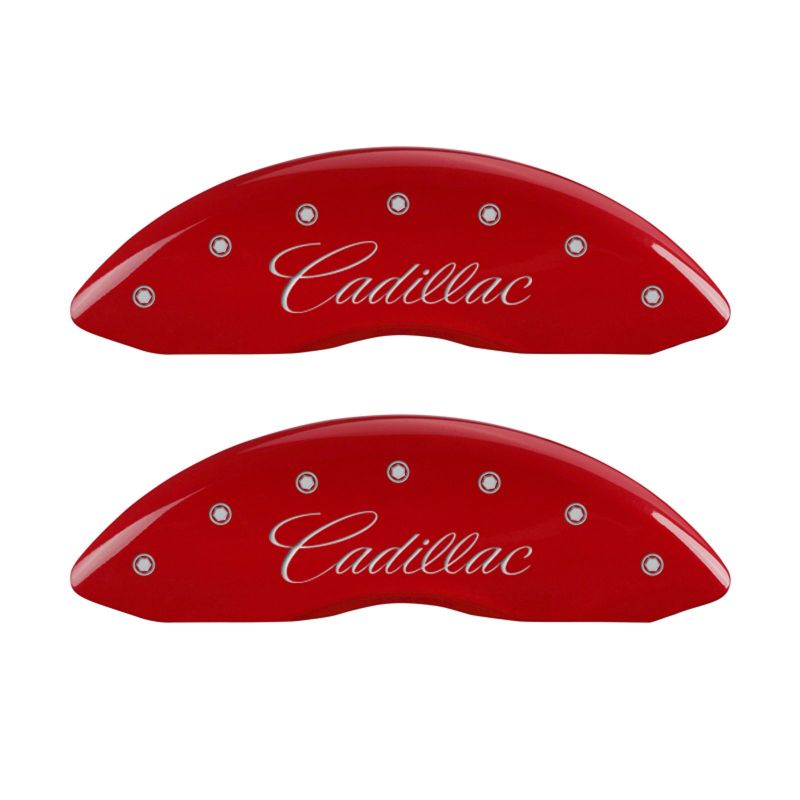 MGP Red Brake Caliper Covers for 2013-2018 Cadillac ATS - 35007SATSRD