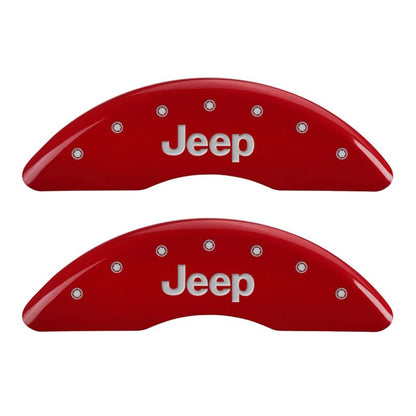 MGP Red Brake Caliper Covers for 2014-2020 Jeep Cherokee - 42012SJEPRD