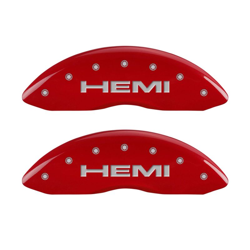 MGP Red HEMI Brake Caliper Covers for 2011-2024 Ram 1500 & 1500 Classic - 55001SHEMRD