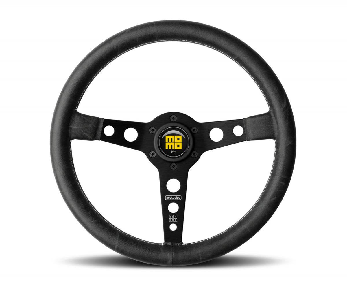 MOMO Prototipo Steering Wheel Black Spokes - eliteracefab.com
