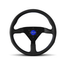 Load image into Gallery viewer, Momo Montecarlo Steering Wheel 350 mm - Black Leather/Blue Stitch/Black Spokes