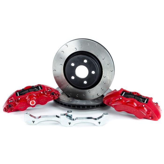 Alcon 2018+ Jeep JL 350x32mm Rotors 6-Piston Red Calipers Front Brake Upgrade Kit - eliteracefab.com