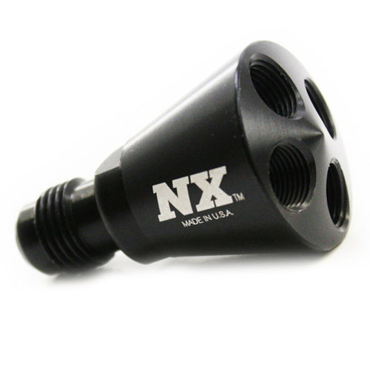 Nitrous Express 4 Port Showerhead Dist Block w/ -6 Male (Black) - 15019