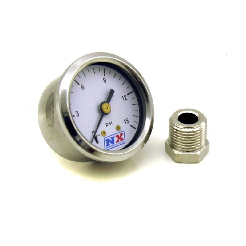 Nitrous Express Pressure Gauge (0-15 PSI Withadaptor), part 15511