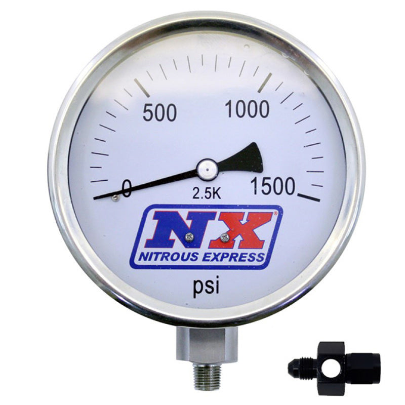 Nitrous Express Nitrous Pressure Gauge 4 inch-high accuracy 4AN, part 15541