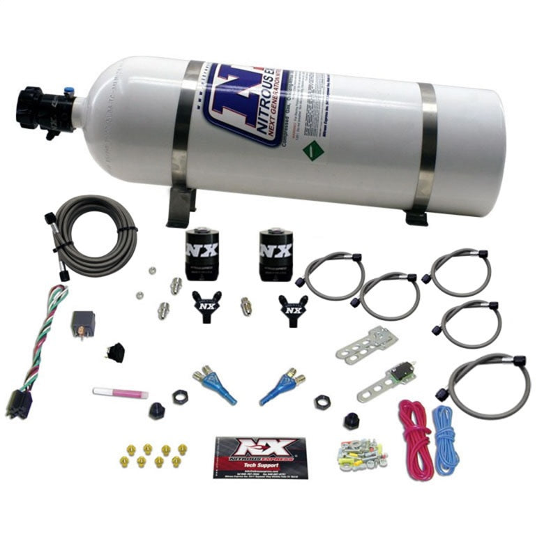 Nitrous Express Ford EFI Dual Nozzle (100-300 HP) w/ 15 lb Bottle - 20115-15