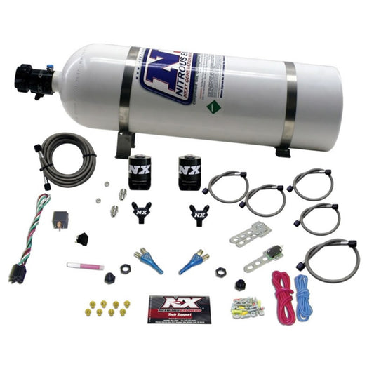 Nitrous Express GM EFI Dual Nozzle (100-300 HP) w/ 15 lb Bottle - 20215-15