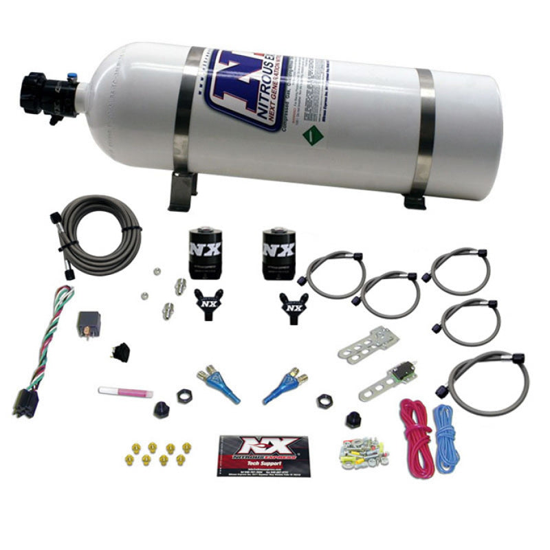 Nitrous Express Dodge EFI Full Race (100-150-200-300 HP) Dual Nozzle w/ 15 lb Bottle - 20315-15