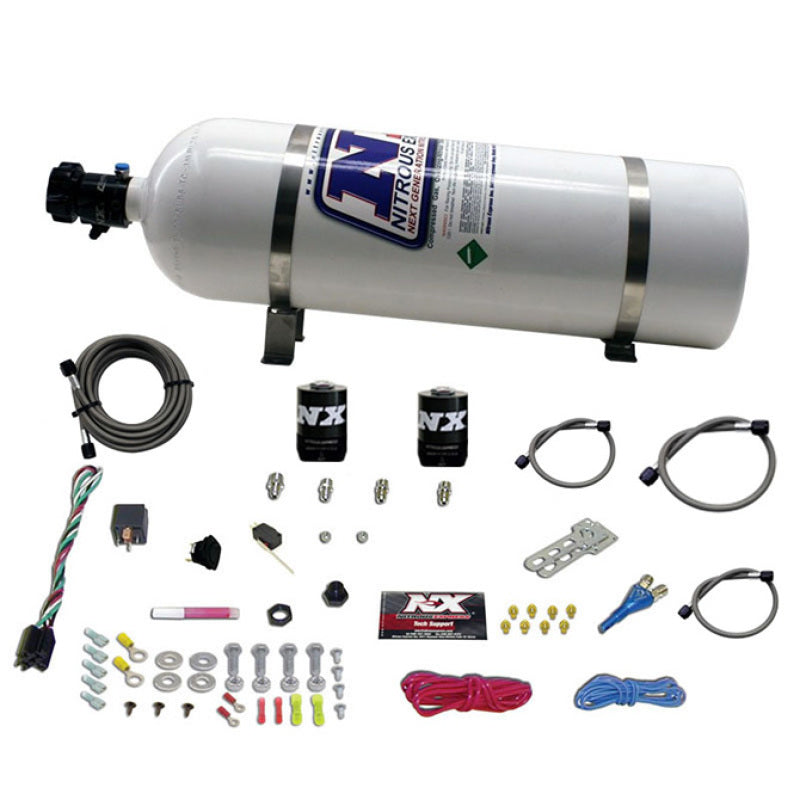 Nitrous Express Dodge EFI Race (100-150-200-250 HP) Single Nozzle w/ 15 lb Bottle, part 20316-15