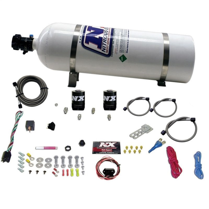 Nitrous Express Universal Fly By Wire Single Nozzle System, 15 lb Bottle Incl. Tps Switch, part 20919-15