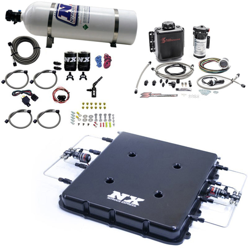 Nitrous Express Nitrous & Water Methanol System withBillet LT4 Supercharger Lid 15 lb - 20939BMF-15