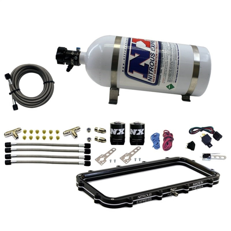 Nitrous Express Holley High Ram Plenum Plate System w/ 10 lb Bottle, part 20940-10
