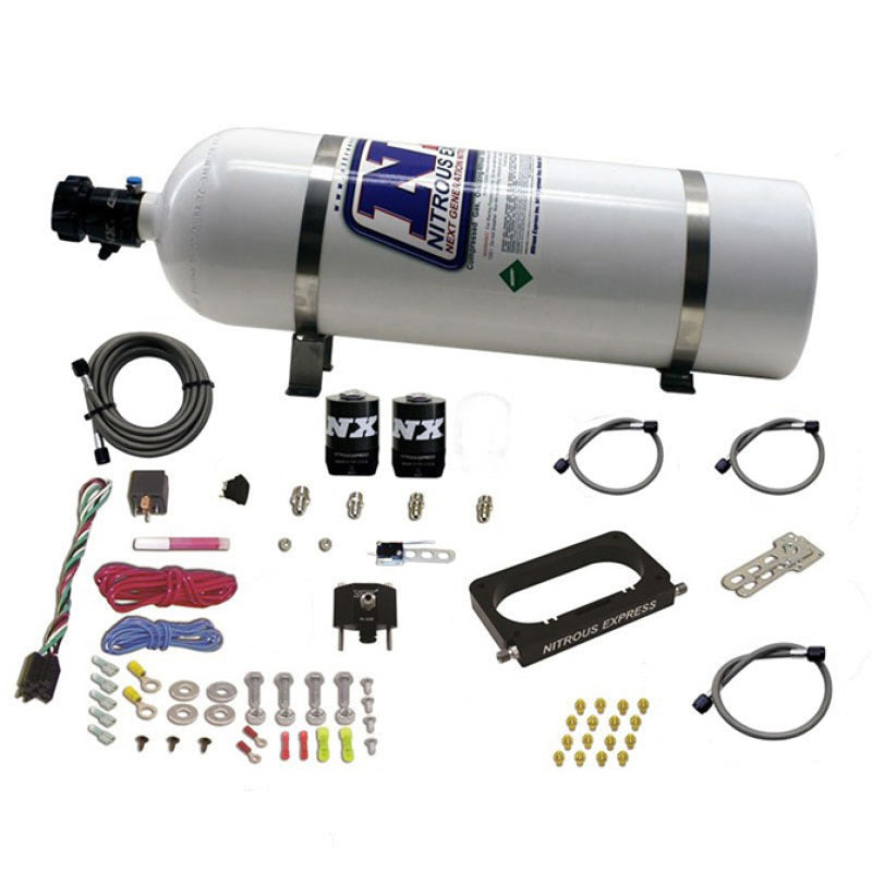 Nitrous Express Ford 4 Valve Nitrous Plate System (50-300 HP) w/ 15 lb Bottle, part 20950-15