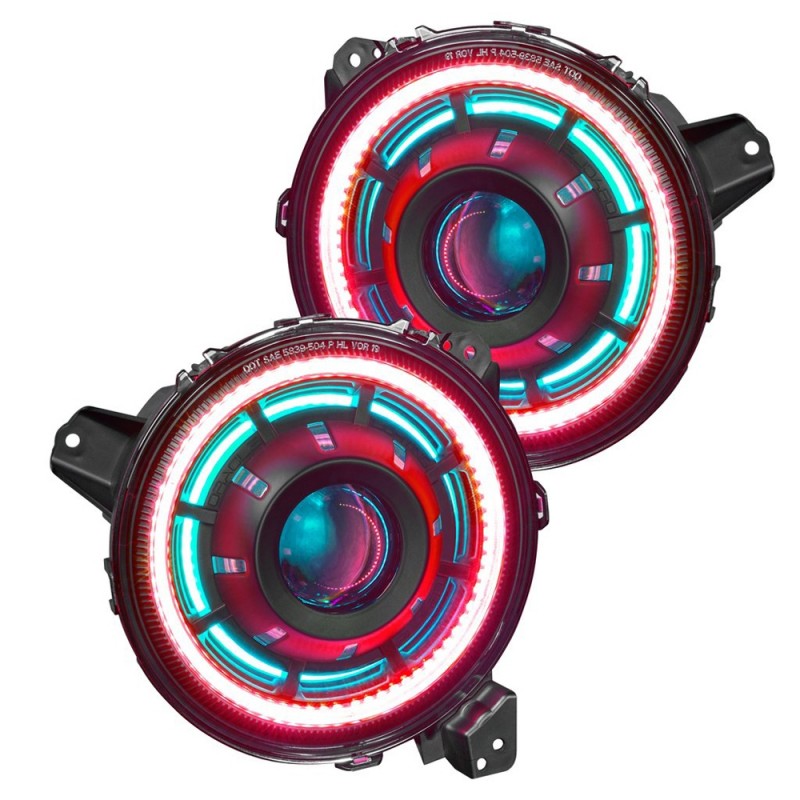 ORACLE LIGHTING OCULUS COLORSHIFT BI-LED PROJECTOR HEADLIGHTS FOR JEEP JL/JT COLORSHIFT - SIMPLE - eliteracefab.com