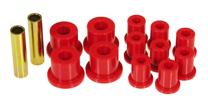 Prothane Rear Spring Eye & Shackle Bushing Kit Red 1976-1986 Jeep CJ5 CJ6 CJ7 CJ8 & Wrangler YJ - 1-1003