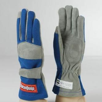 RaceQuip Blue 1-Layer SFI-1 Glove - Small - eliteracefab.com