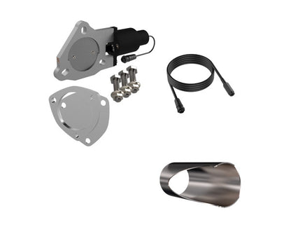 QTP Dual 3in Electric Valves / Wiring / 1 Toggle Switch / 2 2.75in DIY Cutout Pipes - eliteracefab.com