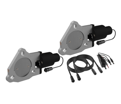 QTP Dual 3in Electric Valves / Wiring / 1 Toggle Switch / 2 SS 3in Cutouts - eliteracefab.com