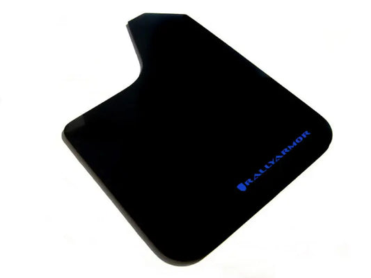 Rally Armor Universal Basic Mud Flap Set – Black with Blue Logo MF12-BAS-BL