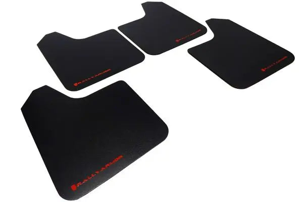 Rally Armor Universal Basic Mud Flap Set – Black with Red Logo MF12-BAS-RD