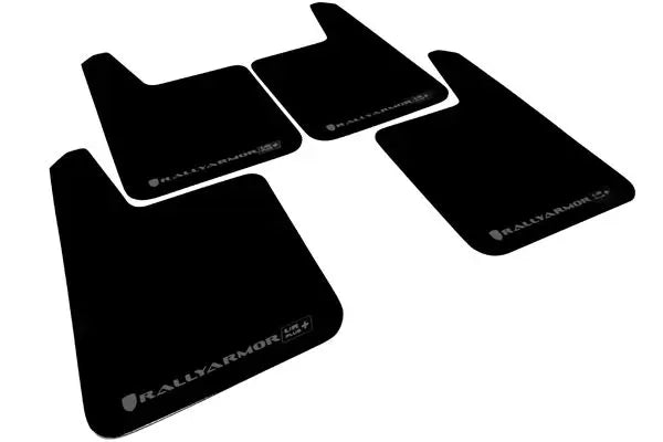 Rally Armor Universal UR Mudflaps Black Urethane Grey Logo - eliteracefab.com