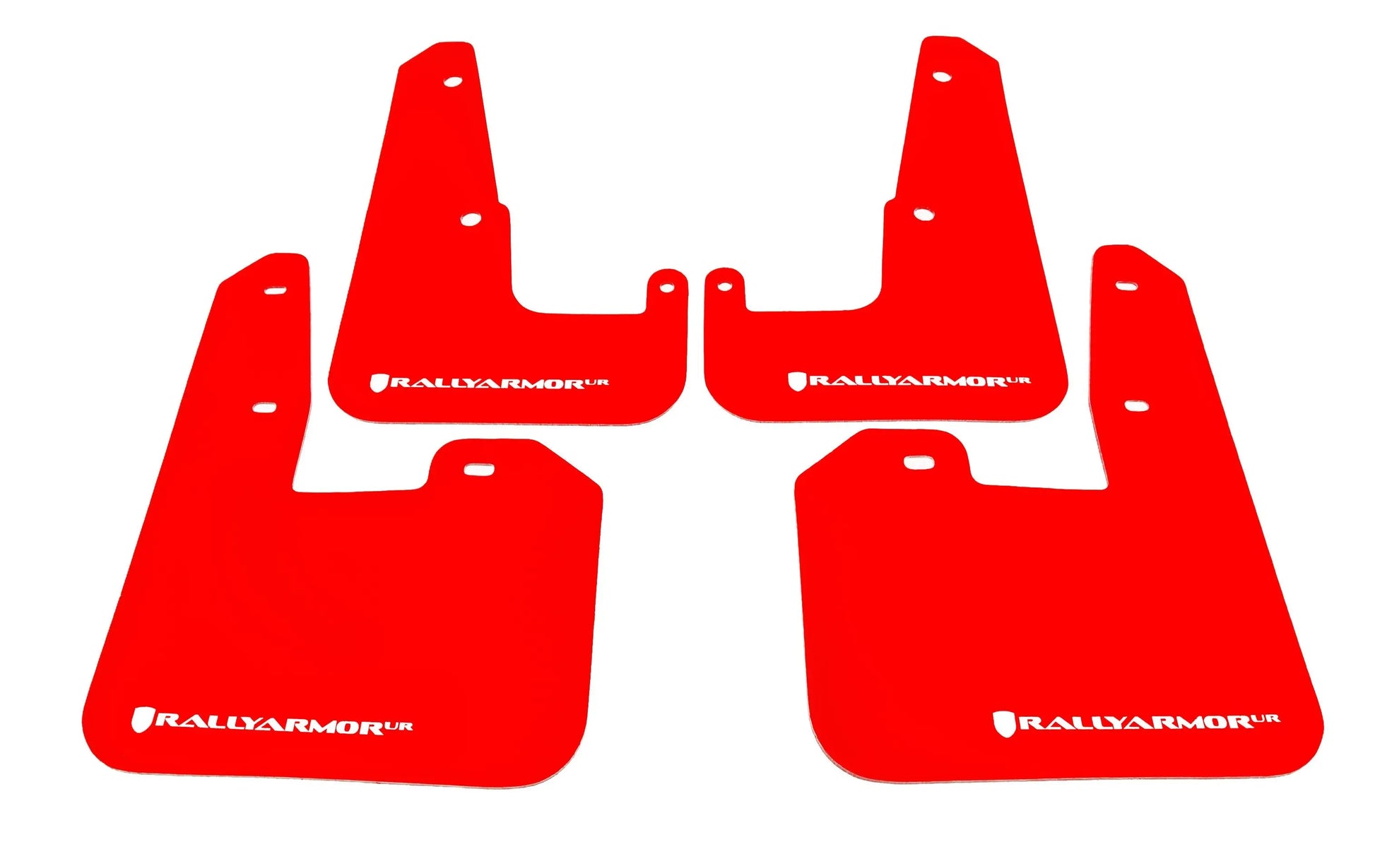 Rally Armor UR Mudflaps Red Urethane White Logo 2011-2014 WRX Sedan / 2011-2014 STI Sedan - eliteracefab.com