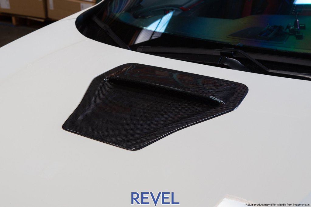 Revel GT Dry Carbon Engine Hood Scoop Cover 17-18 Honda Civic Type-R - 1 Piece - eliteracefab.com