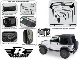 Rampage 1987-1995 Jeep Wrangler(YJ) Soft Top Hardware - Black - eliteracefab.com