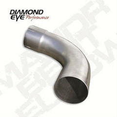 Diamond Eye Exhaust Elbow, L-bend Style, 90 degrees, Mandrel-Bent, Aluminized Steel, 16-gauge, Natural, 5.00 in. o.d. - eliteracefab.com