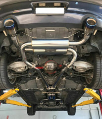 Invidia 2017+ Infiniti Q60 3.0 TT Silver Sport/Red Sport Gemini Rolled Titanium Tip Cat-back Exhaust - eliteracefab.com