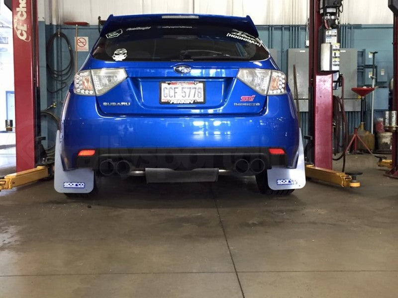 Sparco Mud Flap Pair White - eliteracefab.com