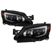 xTune Subaru Impreza WRX Halogen Only 08-14 Projector Headlights Black PRO-JH-SI08-LBDRL-BK - eliteracefab.com