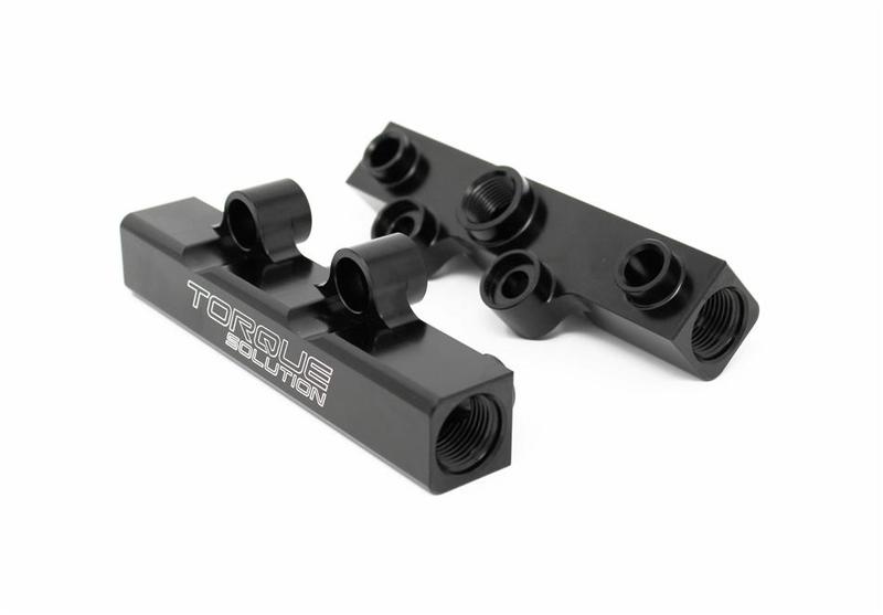 Torque Solution Top Feed Fuel Rails: 02-14 Subaru WRX / 07-18 STI - Black - eliteracefab.com