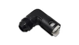 Vibrant Female -6AN to 5/16in Hose Barb 90 Degree Adapter Fitting - Anodized Black