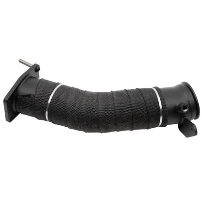 Wehrli WCF100129 3.5 inch downpipe black ceramic coated L5P Duramax heat wrapped