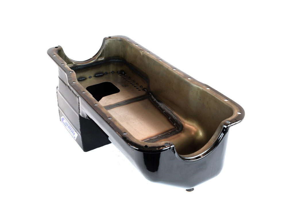 Canton 16-670 Oil Pan 351W Ford 66-77 Bronco Rear Sump Oil Pan Black Powder Coat - eliteracefab.com