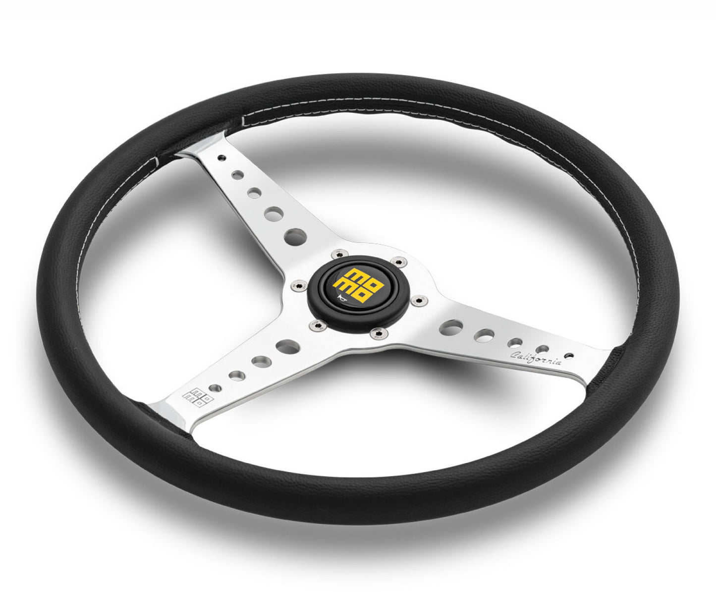 MOMO California 360mm Black Leather Steering Wheel (CAL36BK2S) MOMO